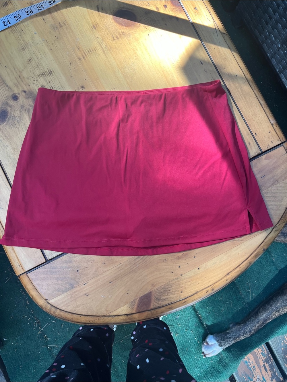 Women's Red Mini Skort with Side Slit